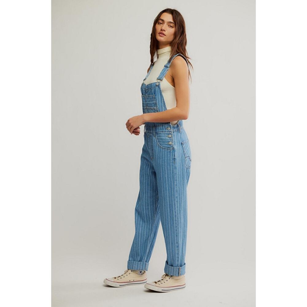 Free People Ziggy Striped Overalls, NWT, size S
